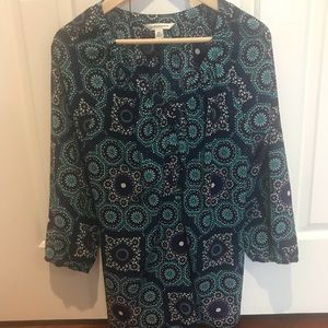 Croft & Barrow Floral Mandala Top